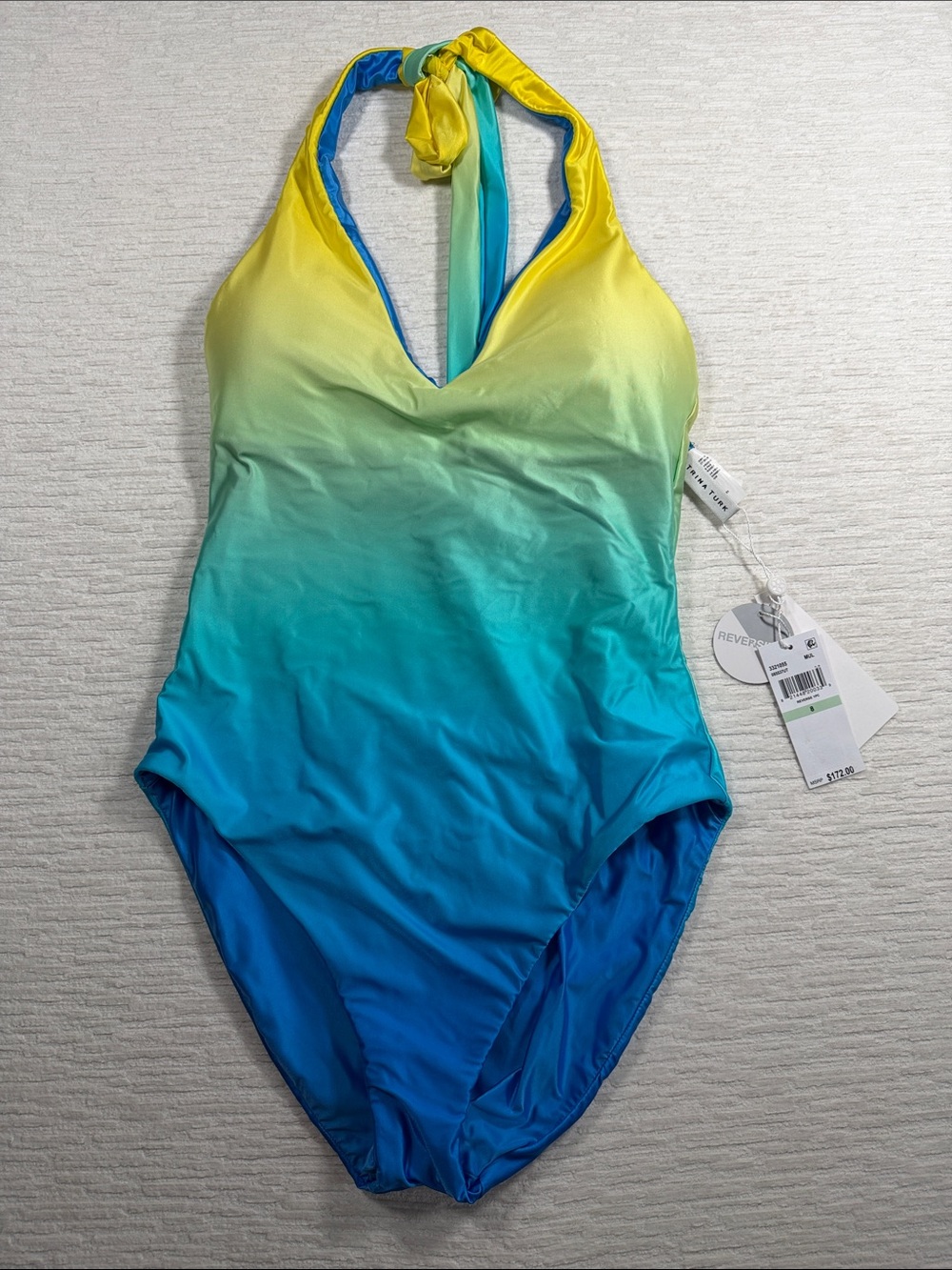 Trina Turk Reversible West Palm Plunge One Piece Swimsuit NWT